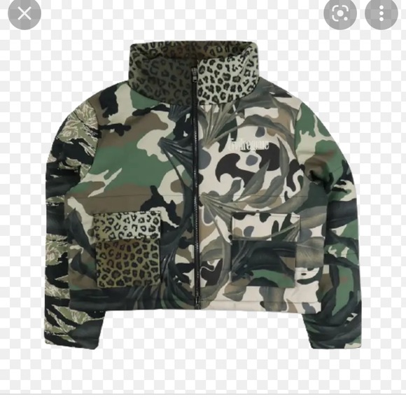 Civil Regime Cropped Puffer Jacket in Jungle Camo - Picture 2 of 2